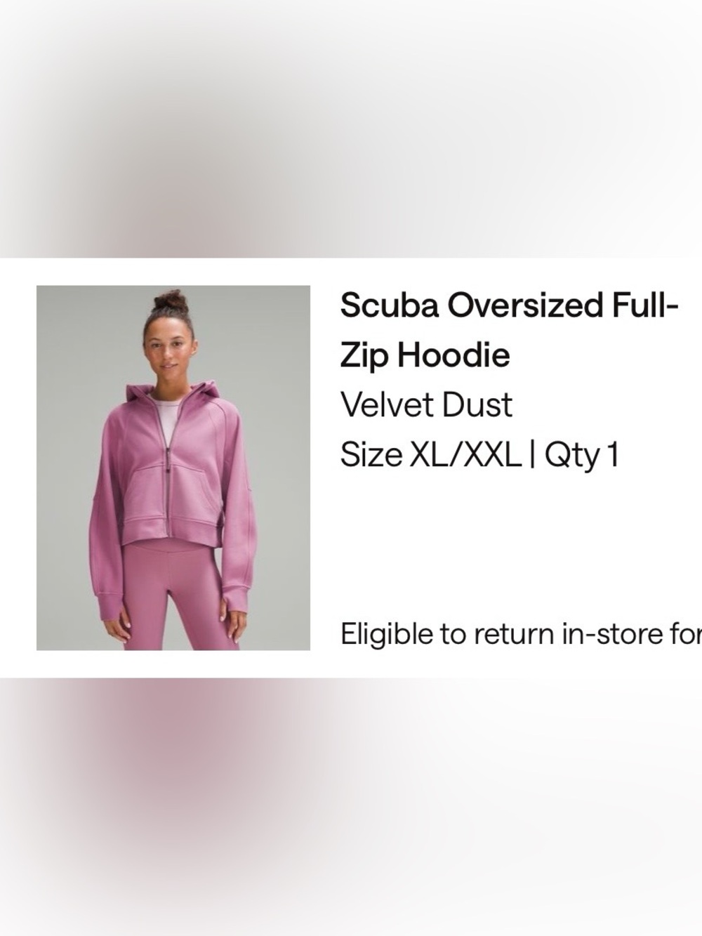 lululemon athletica Scuba Oversized Full-Zip Hoodie - Velvet Dust Pink